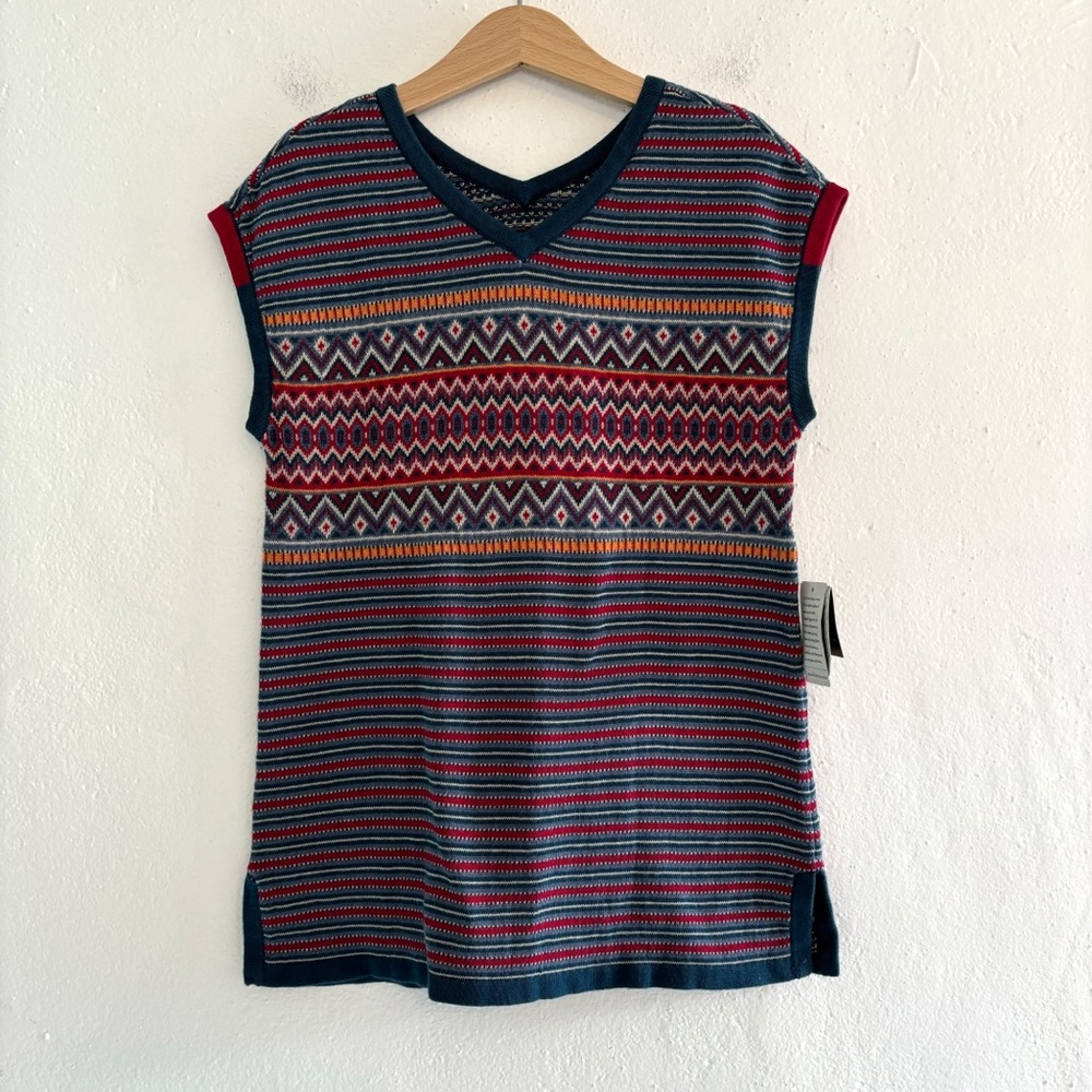 Tea Collection Pima Cotton Knit V-Neck Sweater Dress Size 6 NWT